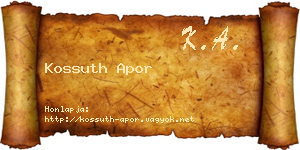 Kossuth Apor névjegykártya